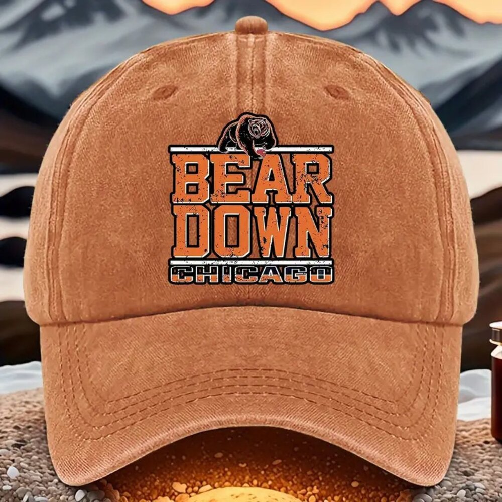 NEW Chicago Bears adjustable  cap "Bear Down" orange